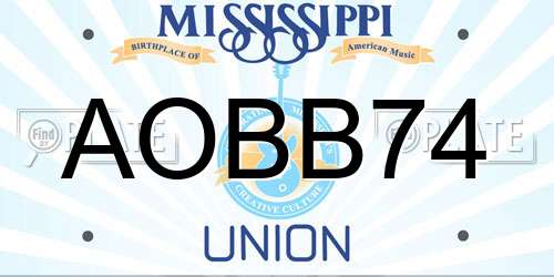 AOBB74 Mississippi License Plate