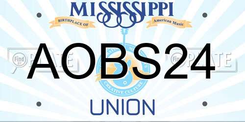 AOBS24 Mississippi License Plate