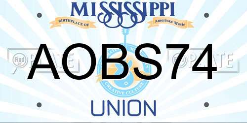 AOBS74 Mississippi License Plate