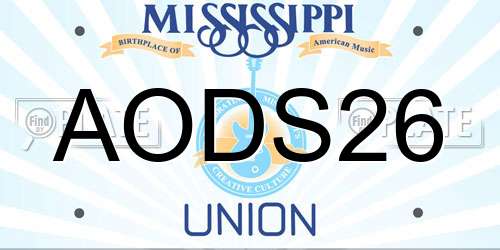 AODS26 Mississippi License Plate