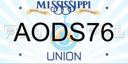 AODS76 Mississippi License Plate