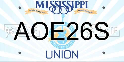 AOE26S Mississippi License Plate