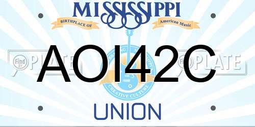 AOI42C Mississippi License Plate