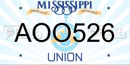 AOO526 Mississippi License Plate