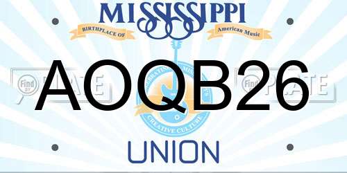 AOQB26 Mississippi License Plate