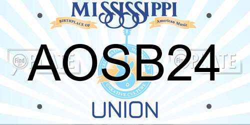 AOSB24 Mississippi License Plate