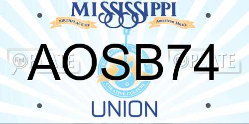 AOSB74 Mississippi License Plate