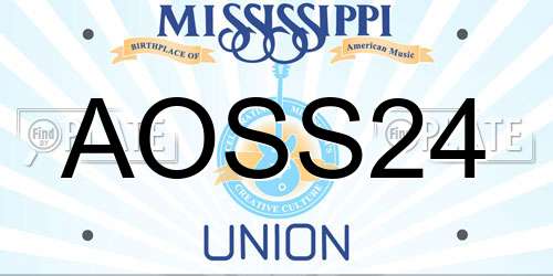 AOSS24 Mississippi License Plate