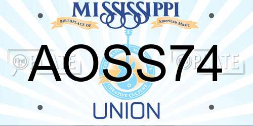 AOSS74 Mississippi License Plate