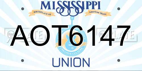 AOT6147 Mississippi License Plate