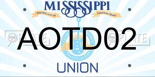 AOTD02 Mississippi License Plate