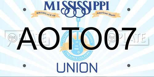 AOTO07 Mississippi License Plate