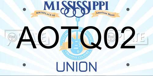 AOTQ02 Mississippi License Plate