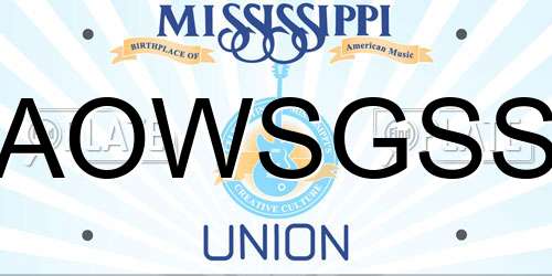 AOWSGSS Mississippi License Plate