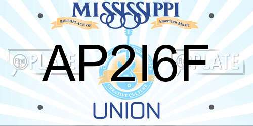 AP2I6F Mississippi License Plate