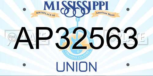 AP32563 Mississippi License Plate