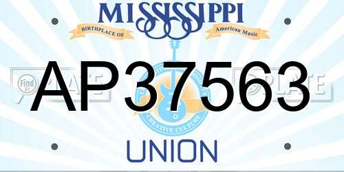 AP37563 Mississippi License Plate
