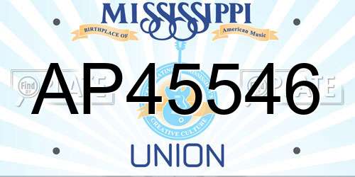 AP45546 Mississippi License Plate