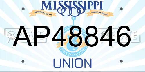 AP48846 Mississippi License Plate