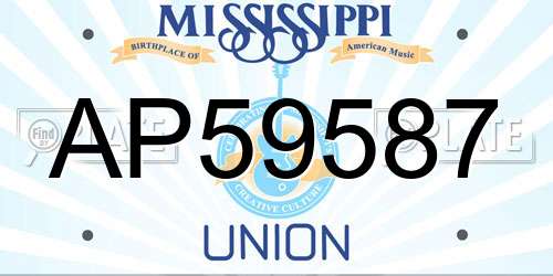 AP59587 Mississippi License Plate