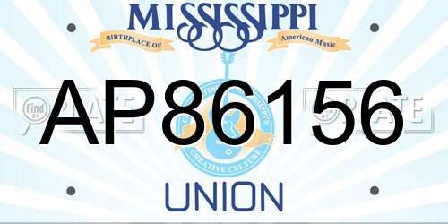 AP86156 Mississippi License Plate