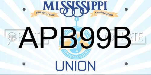 APB99B Mississippi License Plate