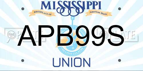 APB99S Mississippi License Plate