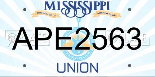 APE2563 Mississippi License Plate
