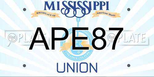 APE87 Mississippi License Plate