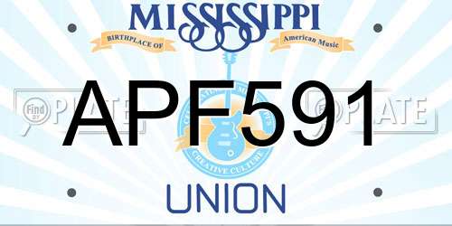 APF591 Mississippi License Plate