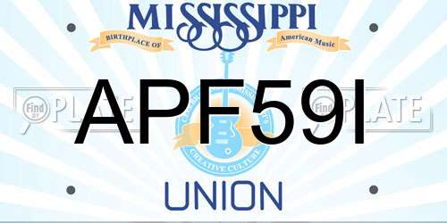 APF59I Mississippi License Plate