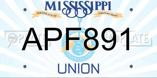 APF891 Mississippi License Plate