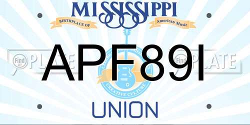 APF89I Mississippi License Plate