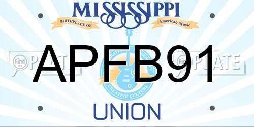 APFB91 Mississippi License Plate