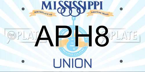 APH8 Mississippi License Plate