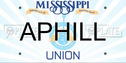 APHILL Mississippi License Plate
