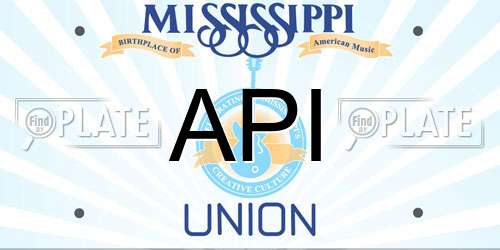 API Mississippi License Plate