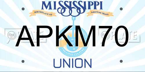 APKM70 Mississippi License Plate