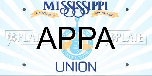 APPA Mississippi License Plate