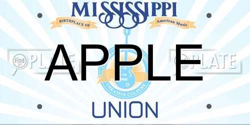 APPLE Mississippi License Plate