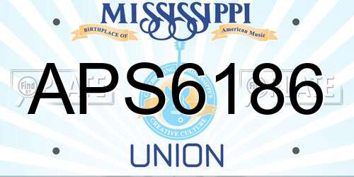 APS6186 Mississippi License Plate