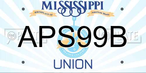APS99B Mississippi License Plate