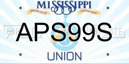 APS99S Mississippi License Plate