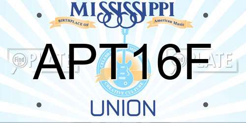 APT16F Mississippi License Plate