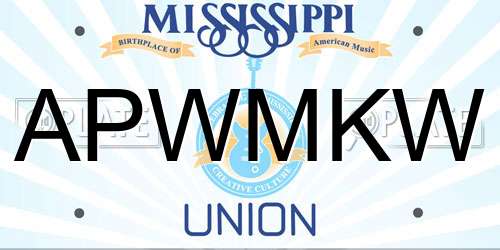 APWMKW Mississippi License Plate
