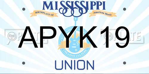 APYK19 Mississippi License Plate