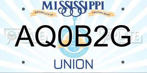 AQ0B2G Mississippi License Plate