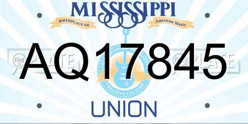 AQ17845 Mississippi License Plate