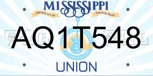 AQ1T548 Mississippi License Plate