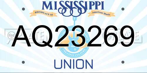 AQ23269 Mississippi License Plate